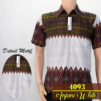 Batik Kota 4093 Kemeja Hem Batik Pria Motif Rangrang Anjani Merah  