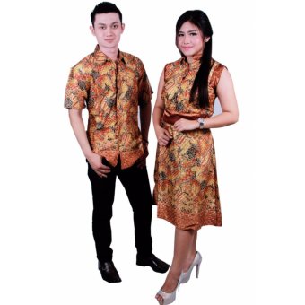 Batik Putri Ayu Solo Batik couple dress semi sutra SRD50 Gold  