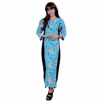 Batik Putri Ayu Solo Dress Batik D84-Biru  