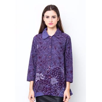 Batik Trusmi-Blus Katun AM Baru-Biru  