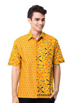 Batik Trusmi HEM Motif Abstrak - Kuning  