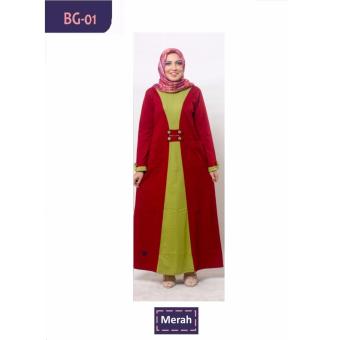 Believe AG-01 Baju Muslim Baju Hijab Baju Muslim Modern Wanita Baju Muslim Gamis Dress Kaos Merah  