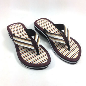 BinAli Sandal Wedges Wanita FlipFlop Original Cutting Mode - Cokelat  