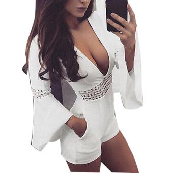 Blackhorse New sexy women white long sleeved Playsuit Lady Summer Party Bodycon Clubwear Romper Jumpsuit Pants - intl  