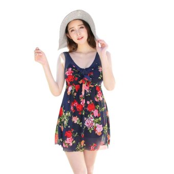 Blackhorse NoNoCat Flower Printing Modest 1 Piece Swimwear Cover Up swimdress Plus Size for Women - intl  