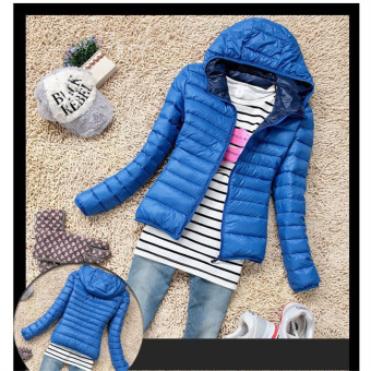 Blue New Fashion Korean Cotton Hooded Women Jacket Winter Casual Thin Women Coat Slim Warm Women's Padded Outwear Chaquetas Mujer - intl  