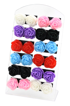 bluelans flower earrings set of 12 multicolor lazada bluelans flower earrings set of 12 multicolor lazada