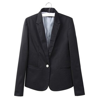 Bluelans Women's Turn-down Collar Slim Suit Coat Thin Jacket Tops Clothes Black  