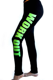 BODHI Women Yoga Sport Pants High Waist Cropped Fitness Trouser (Green)  