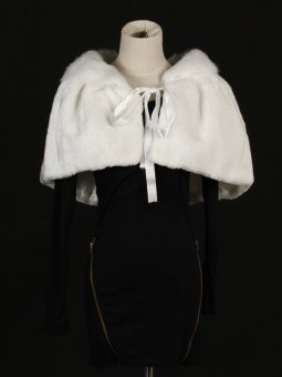 BolehDeals Faux Fur Cloak Special Occasion Shawl Style 012  
