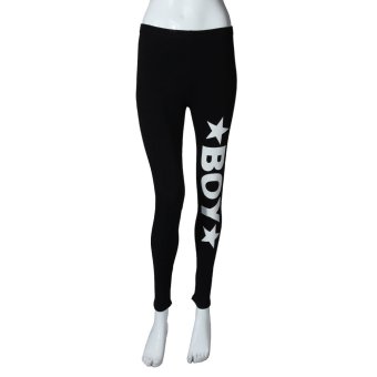 [BOY] Lady Capri YOGA Running Sport Pants High Waist Cropped Leggings Fitness Pants FM NEW - intl  