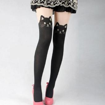 BUYINCOINS Sexy Cute Cat Tail Gipsy Mock Knee High Pantyhose Tattoo Stockings Tights Leggings - intl  