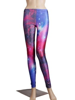 BUYINCOINS Women Hot Graphic Digital Printed Galaxy Space Tie Dye Tights Leggings Pants K38  