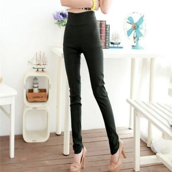 C473 Women Candy Color Nine Points Leggings Slim High Waist Hip Large Size Army Green Pants - intl  