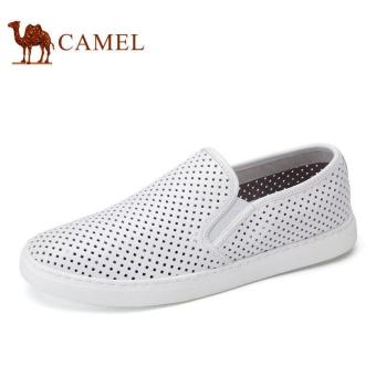 Camel Men's Casual Leather Slip On Loafer Shoes Flat Shoes(White) - intl  