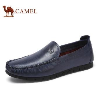 Camel Men's Casual Leather Slip On Shoes Classic Modern Dress Shoes(Blue) - intl  