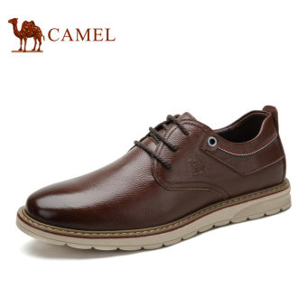 Camel Men's Genuine Leather Shoes Popular Flat Laceing Leather Shoes(Brown) - intl  