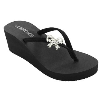 Candice Wedge Sandal and Clips Bowtique – Black  