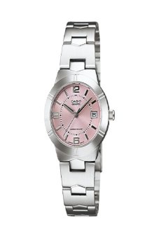 Casio Analog Jam Tangan Wanita - Merah Muda - Strap Rantai - LTP-1241D-4A  