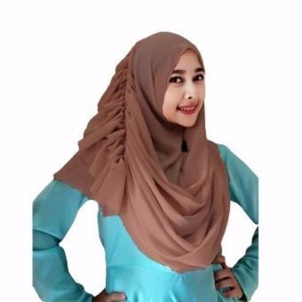 Cassanova Hijab Kerudung Semi Instan -coklat milo  
