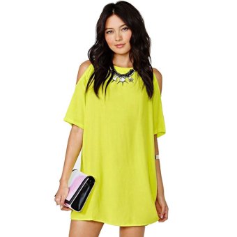 Casual Dresses Blouse Shirts (Yellow)  