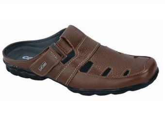 Catenzo Men Sandal/Sepatu Selop Kulit 151 Rd 412 - Cokelat  