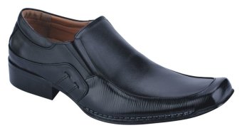 Catenzo Sepatu Kerja Pria Pantofel Kulit Premium - Hitam  