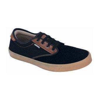Catenzo Sepatu Kets Canvas Pendek Hitam - Low Cut Sneakers (Black Brown)  