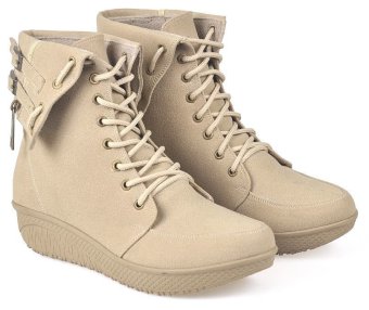 CBR Six BCC 885 Sepatu Fashion boots Wanita - Bagus - Syntetic - Krem  