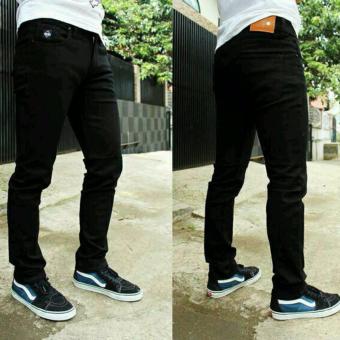 Celana jeans nakent-[hitam]  