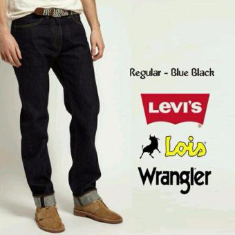 Celana Jeans Wrangler BlueBlack Biru Dongker BioBlitz Black / Celana Pria / Celana Panjang / Celana Strech Street Skinny  