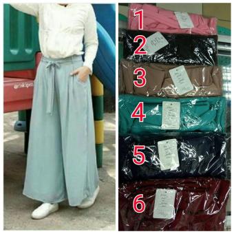 Celana Kulot Panjang Wafle Cewek Wanita All Size Fit To Xl Murmer  