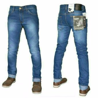 Celana Panjang Pria - Jeans Slim Fit - Jeans Skinny (Blue Scrub)  