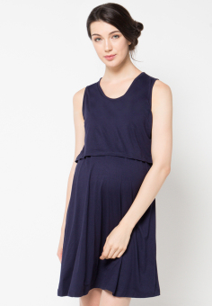 Chantilly Maternity/Nursing Dress Valeska 56004-Navy  