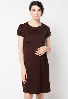 Chantilly Maternity/Nursing Rachelle Dress 56001-Brown  