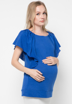 Chantilly Maternity/Nursing Top Neisha 26007-Blue SL  