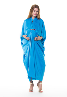 Chantilly Nursing Dress Latisha 53018-Blue Satin  