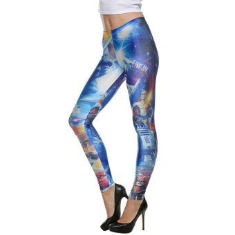 Chic Design Pattern Women Colorful Print Leggings Stretchy Sexy Pencil Pants  - intl  