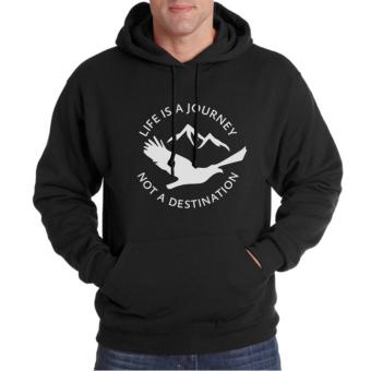 Clothing Online Hoodie Life Is A Journey - Hitam  