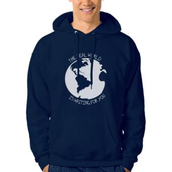 Clothing Online Hoodie The Real World Is Waiting For You - Navy  