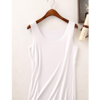 Clothingloves Women Solid Color Cotton Summer Vest Sports Yoga Seamless U-neck Vest (White) - intl  