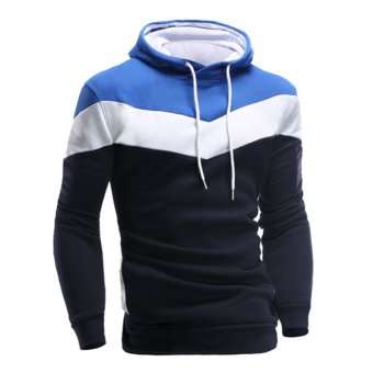 Cocotina Mens Hoodie Sweatshirt Hooded Coat Jacket Outwear Sweater (Dark Blue/Denim Blue)  