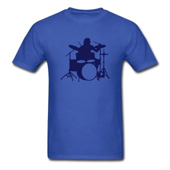 CONLEGO Fashion Men's Drums Heavy T-Shirts Royal Blue  