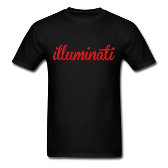 CONLEGO Funny Cotton Men's Illuminati Crewneck T-Shirts Black  