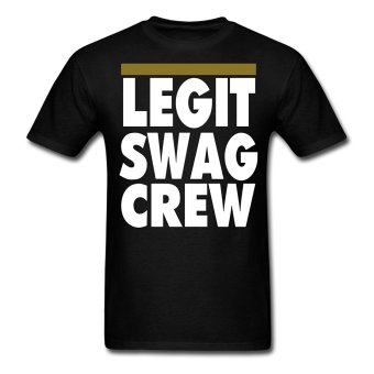 CONLEGO Funny Cotton Men's Legit Swag Crew T-Shirts Black  