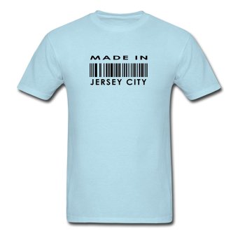 CONLEGO Funny Cotton Men's Made In Jersey City T-Shirts Sky Blue  