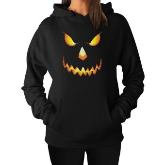 CONLEGO Halloween Scary Pumpkin Face Jack O'lantern Women's Hoodie Black - intl  