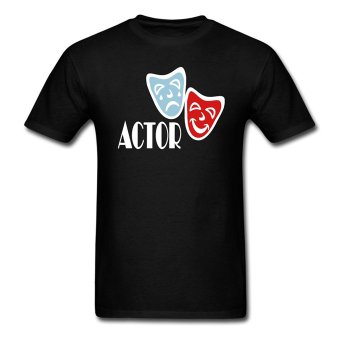 CONLEGO Men's Actor With Comedy Tragedy Masks T-Shirts Black  