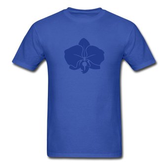 CONLEGO Men's Fancy Orchid Flower T-Shirts Royal Blue  