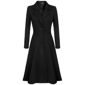 Cool Women Lady Solid Single Breasted Extra Long Trench Coat Outerwear Overcoat  